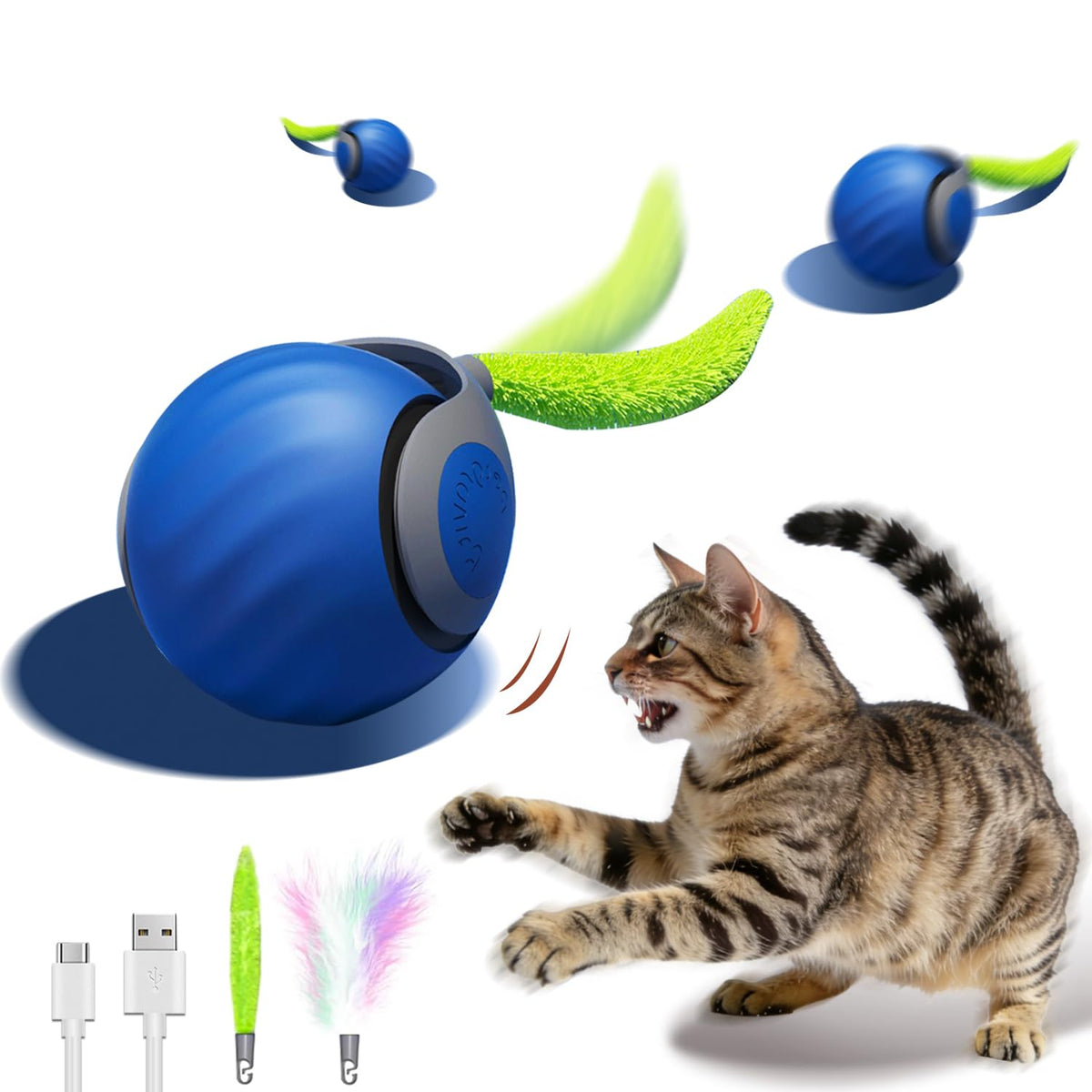 Gravity Cat Toy Intelligent Cat Teasing Ball Pet Chasing Toy