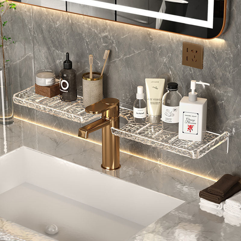 No Drill Towel Rack Adhesive Bathroom Organizer Wall Mounted Single Bar Holder