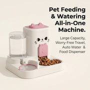 Gravity Pet Feeder And Waterer Automatic Food Water Dispenser Pet Supplies Cat