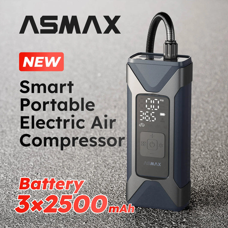ASMAX Motorcycle Air Pump 7500mAh Tyre Electric Inflator Pump 160PSI