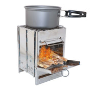 Foldable Firewood Burning Stove, Cooking Grill Stainless Steel, Wood