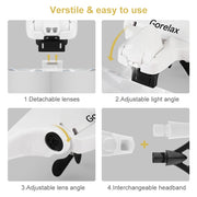 Magnifier Glasses With LED Light, Headband Illumination Magnifier