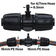 KESLA 10PCS 16mm 1/2'' PE Tubing to 4/7mm Hose Tee Connector w/