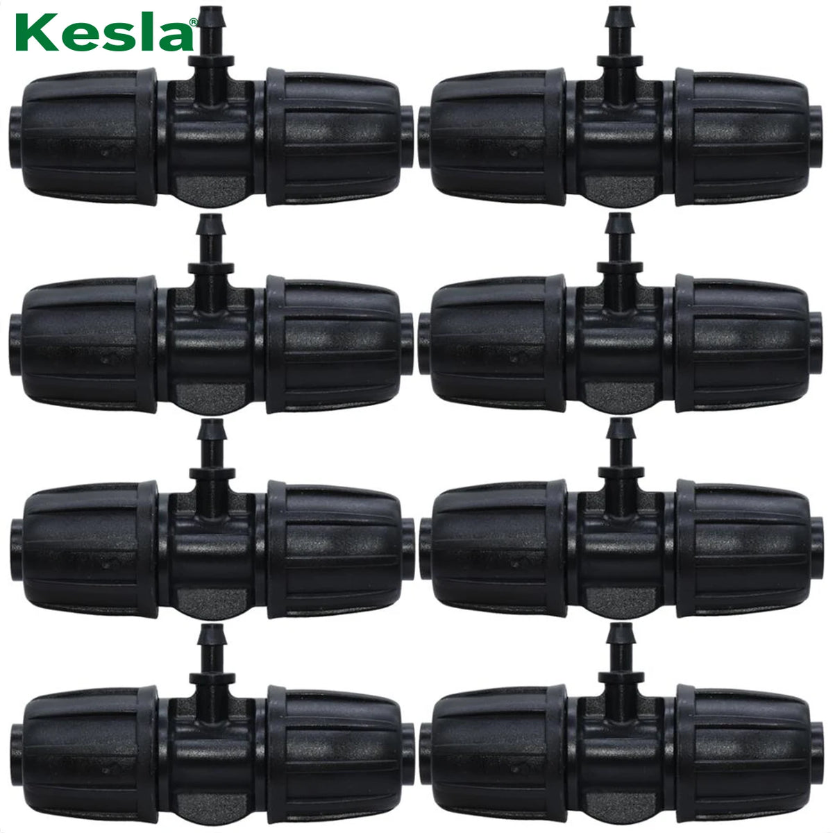 KESLA 10PCS 16mm 1/2'' PE Tubing to 4/7mm Hose Tee Connector w/