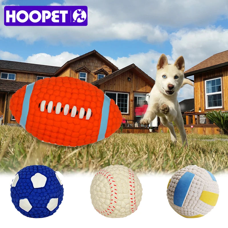 HOOPET Pet Dog Toy Balls Squeak Puppy Toys Interesting Tennis