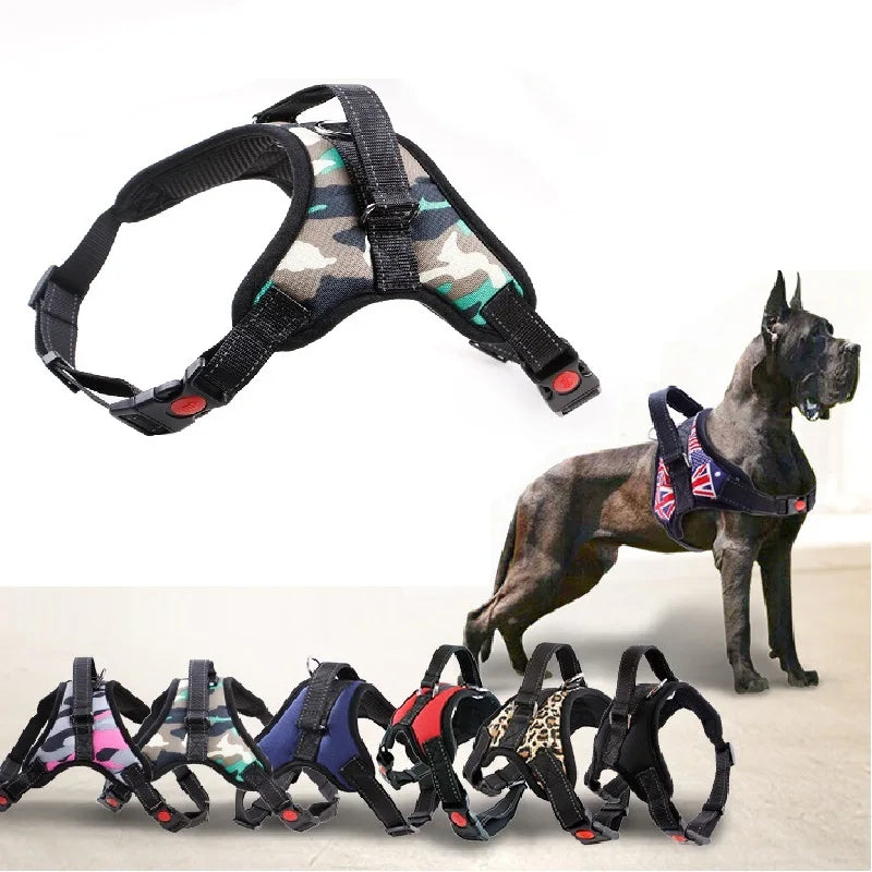 Nylon Heavy Duty Dog Pet Harness Collar Adjustable Padded Extra Large