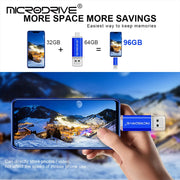 Type C USB Flash Drive OTG 2 IN 1 USB 2.0 Micro USB Pen Drive 128GB