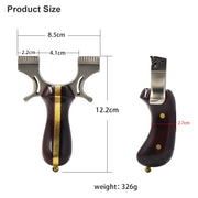 High Quality Wooden Handle Bent Handle Slingshot Stainless Steel Bow