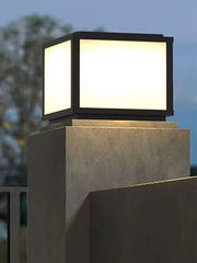 Solar-powered garden lights for outdoor use, designed to be