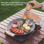 BISINNA 30CM Outdoor BBQ Grill Pan Non Stick Stovetop Baking Tray