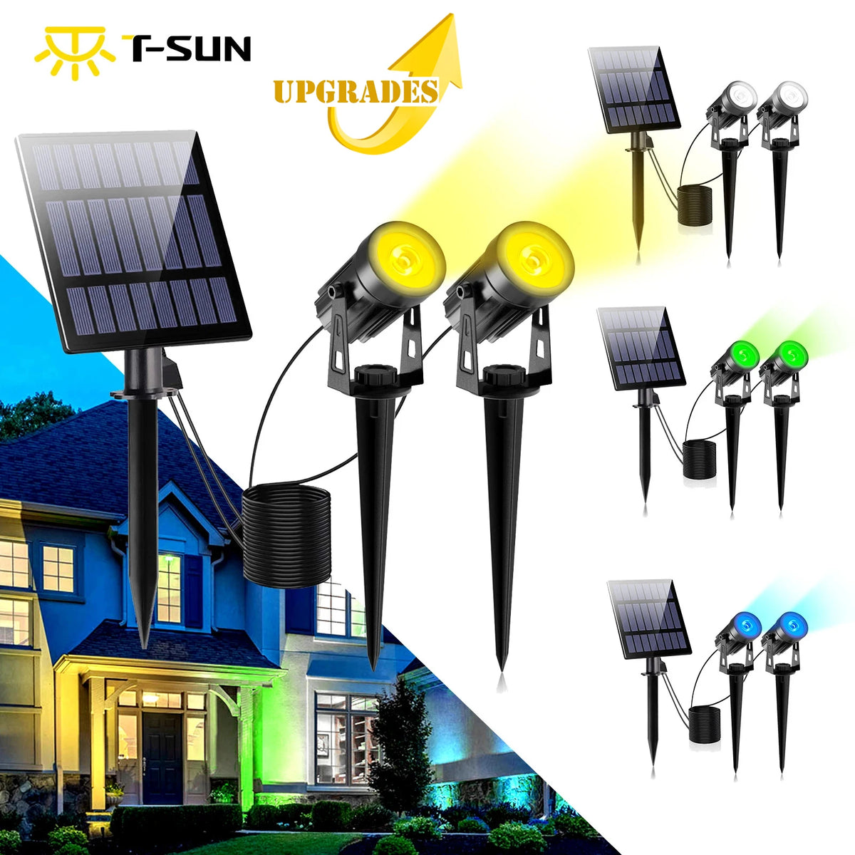 Solar Powered Spotlight IP65 Solar LED Light Outdoor Landscape Yard