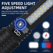 Portable Rechargeable High Power LED Flashlights With Display Screen