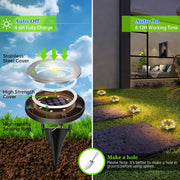 Solar Ground Lights LED Waterproof Solar Garden Lights Outdoor Bright