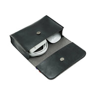 Magnetic Button PU Leather Pouch Chargers Storage Bags Sleeve For