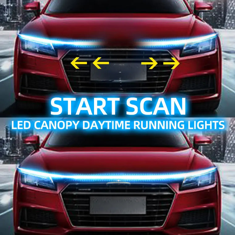RXZ LED Daytime Running Light Scan Starting Car Hood Decorative