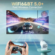Android 14 WiFi 6 Mini Projector