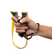 High Quality Wooden Handle Bent Handle Slingshot Stainless Steel Bow