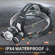 BORUiT RJ-3000 LED Headlamp 3000LM Powerful Type-C Rechargeable