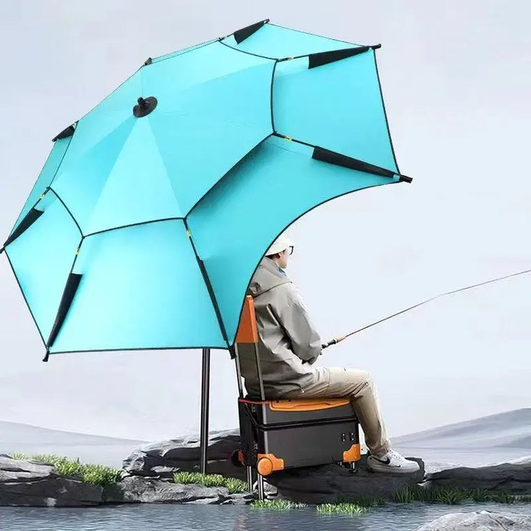2.2M Double-Layer Folding Sunshade Outdoor Camping Umbrella Fishing
