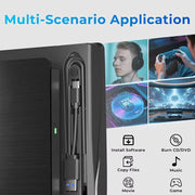 USB 3.0 Type-C External CD DVD Drive, USB 2.0 Slim Protectable