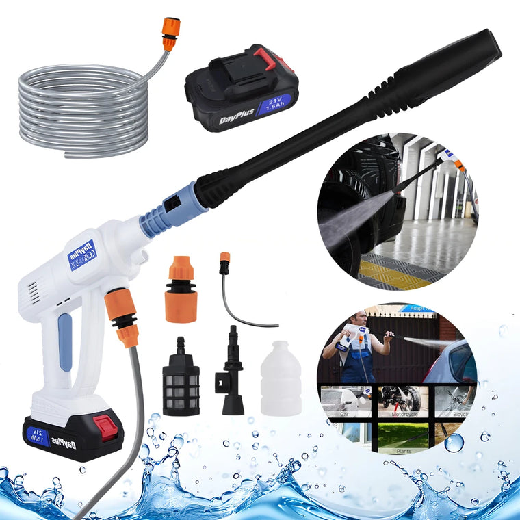 Rechargeable jet washer, portable high-pressure car wash, 6-in-1