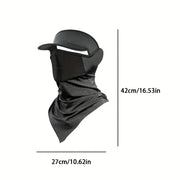 Summer Full Face Mask Breathable Anti-UV Neck Flap Wide Brim Cycling