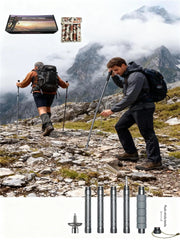 Multifunctional 5-joint Alluminum Alloy Trekking Pole Outdoor