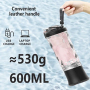 Portable blender with 20oz cup, USB-C rechargeable, self-cleaning,