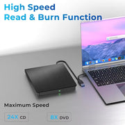 USB 3.0 Type-C External CD DVD Drive, USB 2.0 Slim Protectable