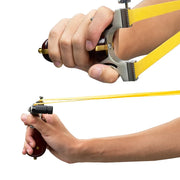 High Quality Wooden Handle Bent Handle Slingshot Stainless Steel Bow
