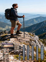 Multifunctional 5-joint Alluminum Alloy Trekking Pole Outdoor