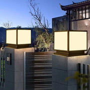 Solar-powered garden lights for outdoor use, designed to be