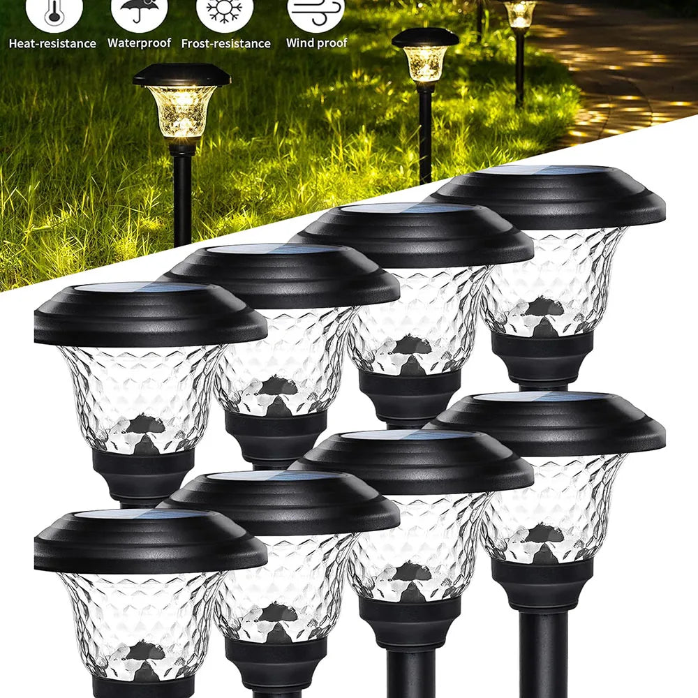Solar Lights Outdoor Waterproof Dusk to Dawn Solar Powered Pathway
