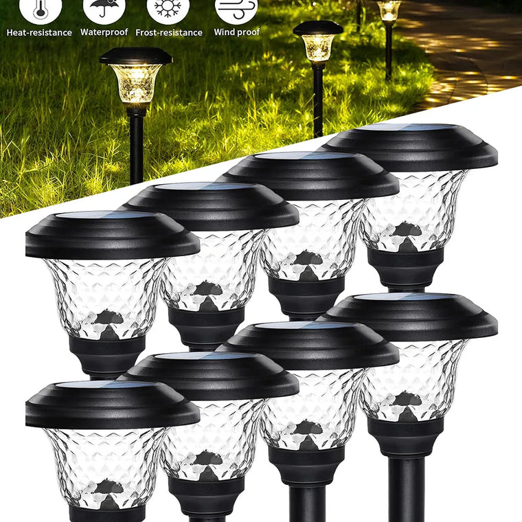 Solar Lights Outdoor Waterproof Dusk to Dawn Solar Powered Pathway