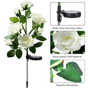 Solar Garden Lights Waterproof LED Outdoor Simulation Rose Flower