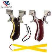 High Quality Wooden Handle Bent Handle Slingshot Stainless Steel Bow