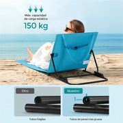 Beach Lounger, Camping Lounger, Cushion, Backrest, Portable with