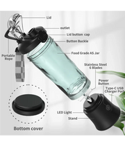 Portable Blender Electric Juicer 600ML Fruit Mixers 4000mAh USB