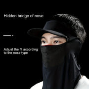 Summer Full Face Mask Breathable Anti-UV Neck Flap Wide Brim Cycling