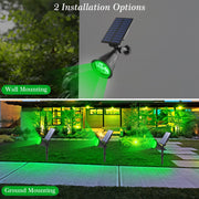 T-SUN 1/2/4 Packs Green Led Solar Lights Solar Spotlight Waterproof