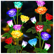 Solar Garden Lights Waterproof LED Outdoor Simulation Rose Flower