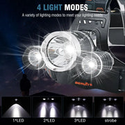 BORUiT RJ-3000 LED Headlamp 3000LM Powerful Type-C Rechargeable