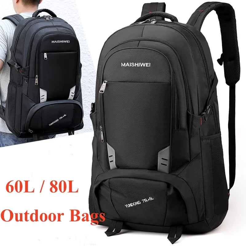 60L 80L Outdoor Hiking Sports Backpack Waterproof Oxford Large