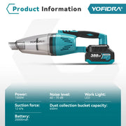 YOFIDRA 1500W 12KPA Electric Cordless Vacuum Cleaner Portable 2IN1
