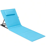 Beach Lounger, Camping Lounger, Cushion, Backrest, Portable with