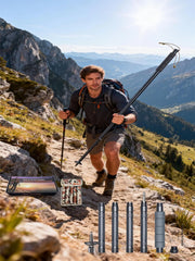 Multifunctional 5-joint Alluminum Alloy Trekking Pole Outdoor
