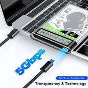 HDD Case Enclosure Box 2.5 SSD SATA To USB 3.2 With 5Gbps Adapter