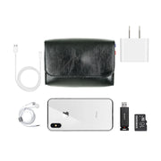 Magnetic Button PU Leather Pouch Chargers Storage Bags Sleeve For