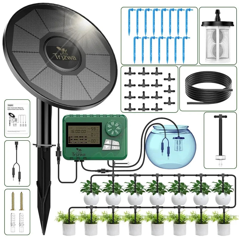 Solar irrigation system,DIY watering timer,with a 15 meter hose