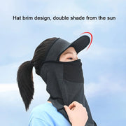 Summer Full Face Mask Breathable Anti-UV Neck Flap Wide Brim Cycling
